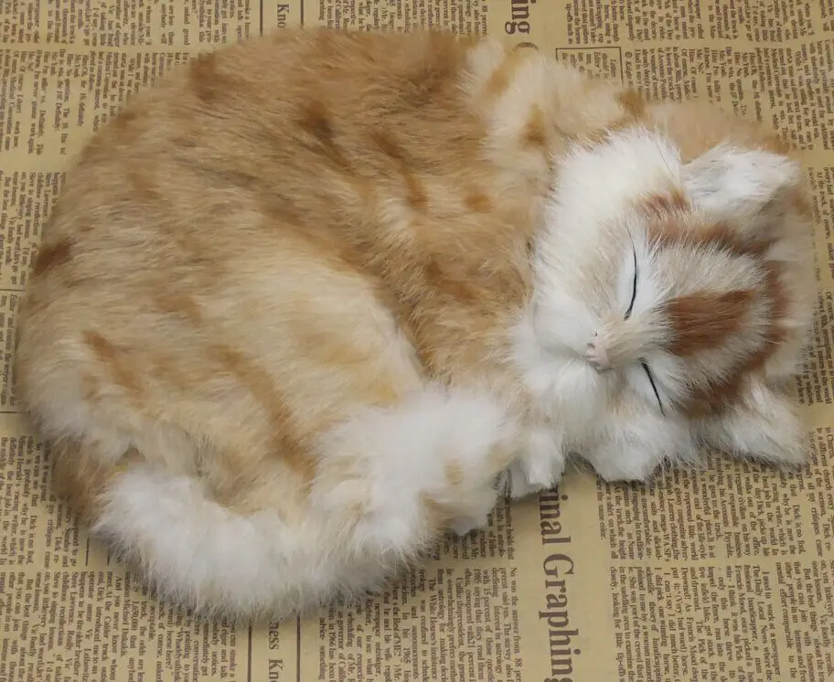 new simulation sleeping cat lifelike handicraft cat doll gift about 25x21cm new simulation cat sleeping cat lifelike white cat model gift about 19x8x14cm