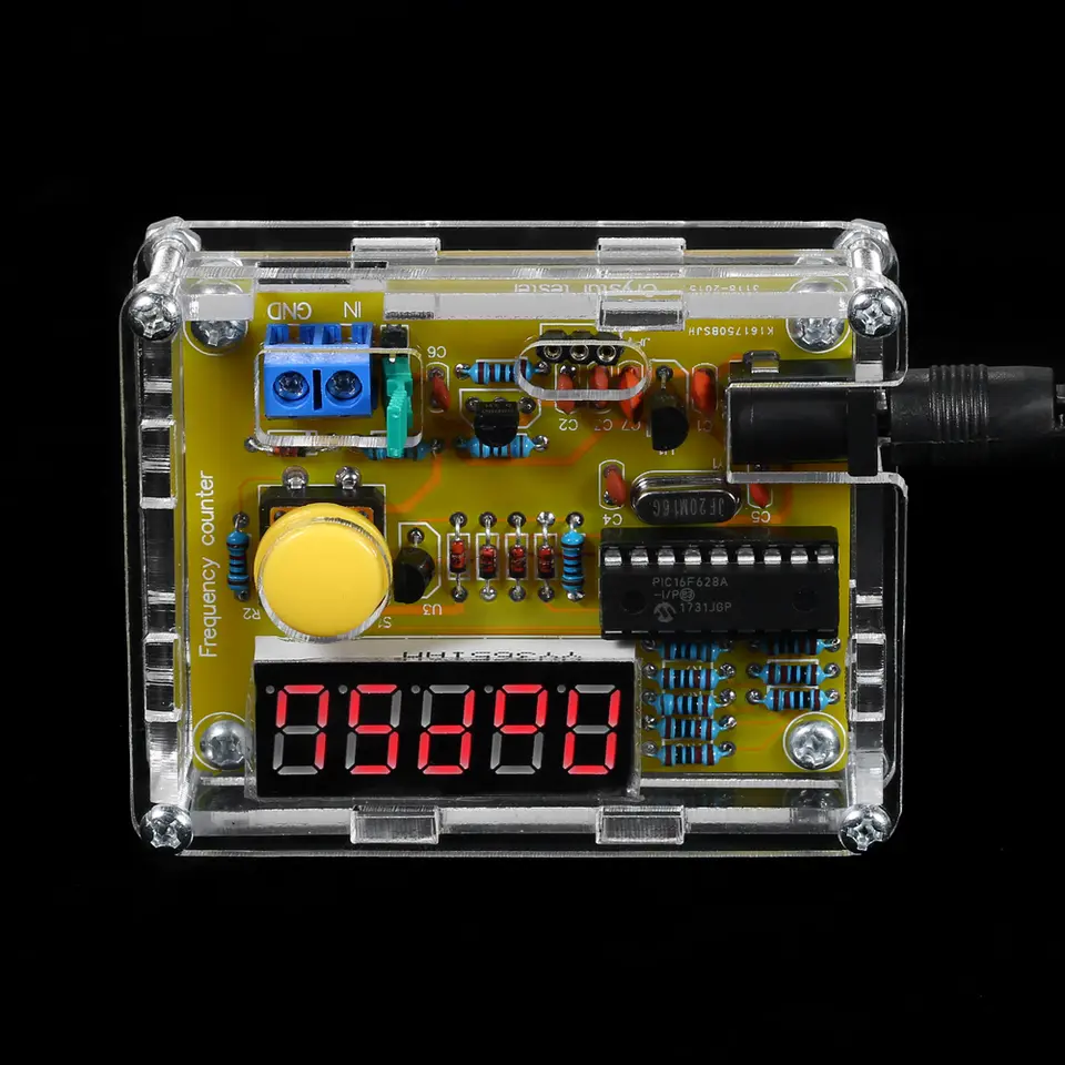 DIY frequency meter counter Tester digital Crystal Counter Meter Oscillator Tester with Transparent Case 1Hz~50MHz image 2