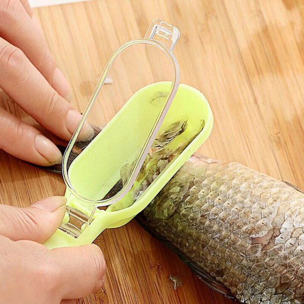 

Fish scales skin remover scaler and knife fast cleaning fish skin steel plastic scraper kitchenware fish scale scraper