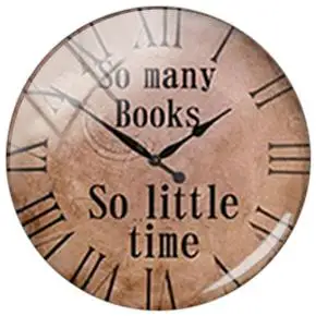 JWEIJIAO винтажные Ретро часы изображения так много книг так мало времени DIY стекло кабошон купол демонстрация плоской задней части ювелирных изделий - Цвет: NS112 03