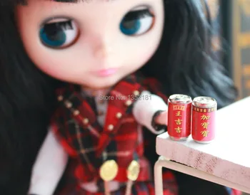 

1:12 Cute Dollhouse Miniature MINI cans beverage Herbal tea 2pcs 1109