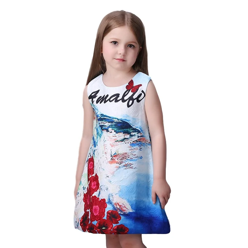 

2016 New Arrived Milan Creations Girls Dress For Children Elegant Summer Clothes For Girls Age 3-11 12 Fashion Kids Dress Prom