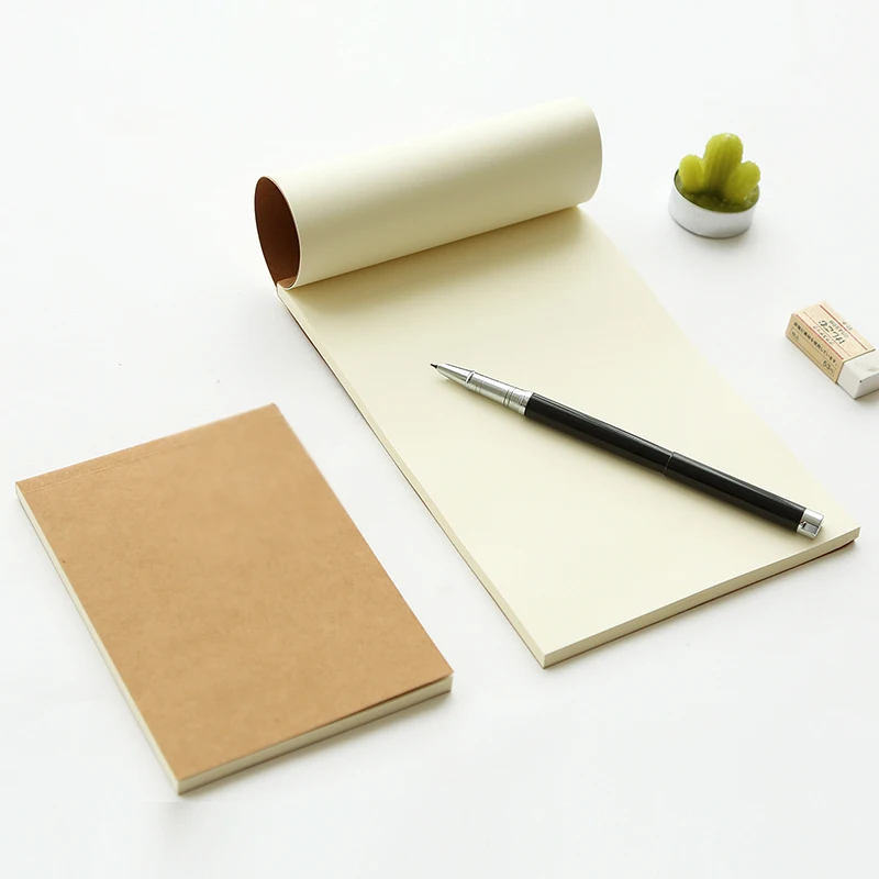 

Solid color kraft cover scribblers blank notebook sketch book caderno escolar rough not book scribbing memo pad sketchbooks