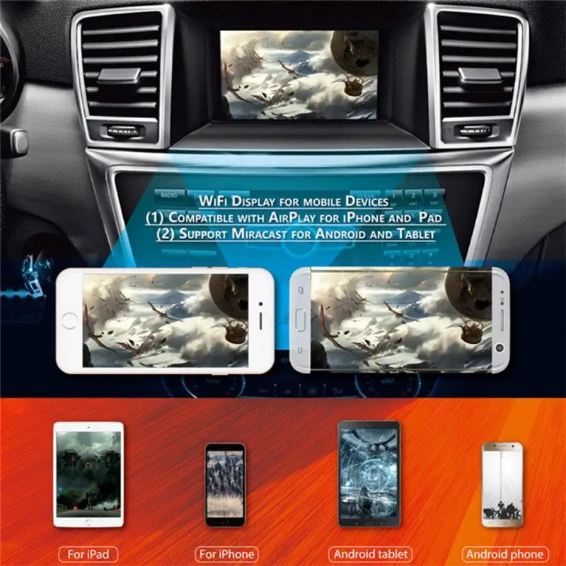 

Hot Sale Car WiFi Display Mirror Link Box Adapter MiraScreen DLNA Airplay For Android IOS Drop Shipping #0613