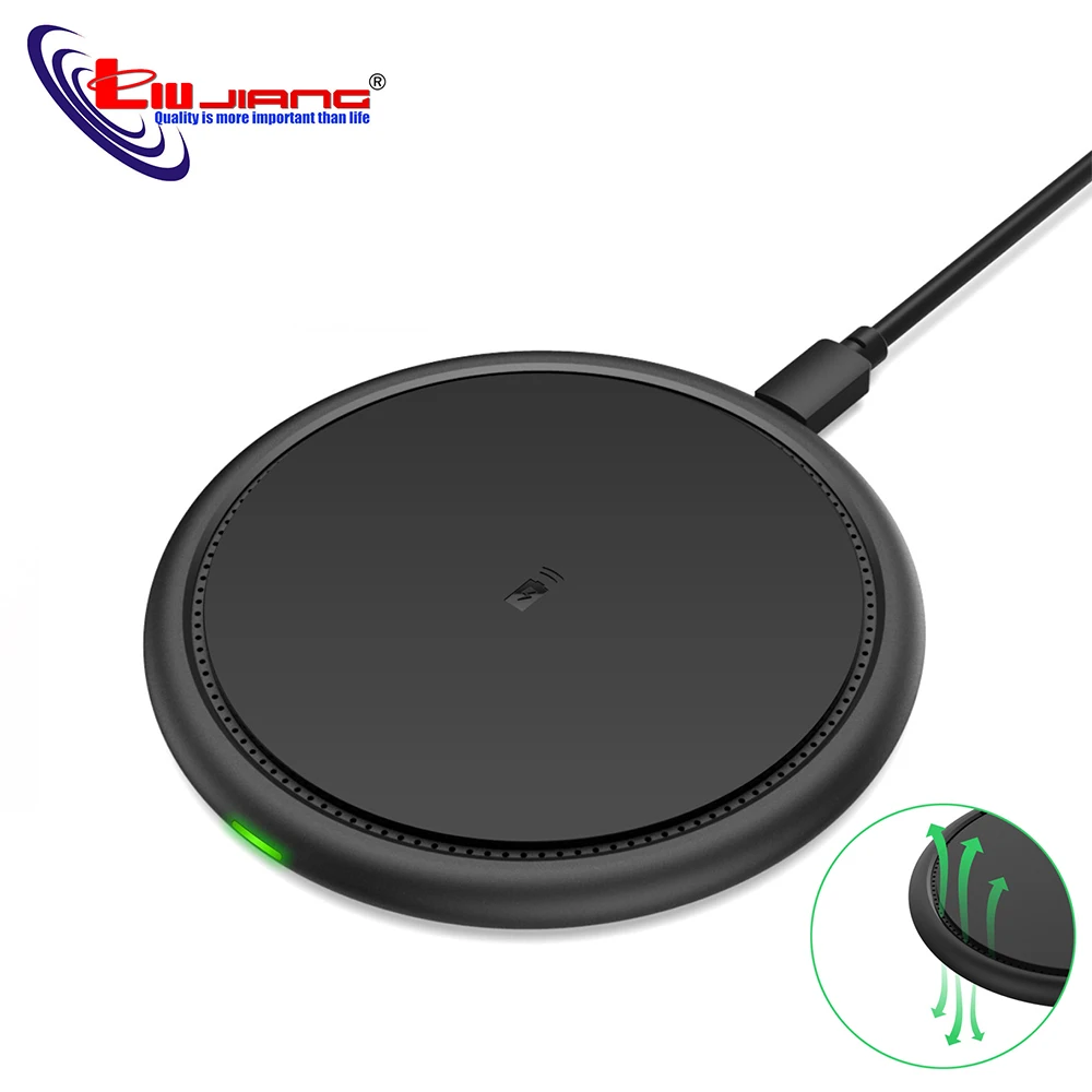 

Liujiang Wireless Charger for iPhone X 8 Plus 10W Wireless Charging for Samsung S8 S9 S7 Edge Qi USB Wireless Charger Pad