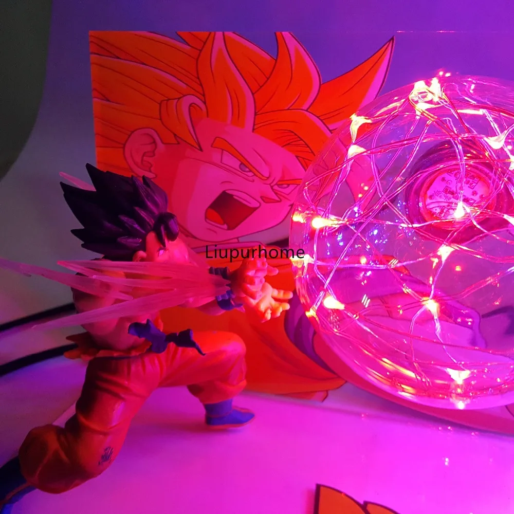 La bola del dragón del hijo de Goku del Vegeta Led luces de la noche lámpara de mesa de Dragon Ball Z Super Saiyan DBZ Lampara de luz nocturna