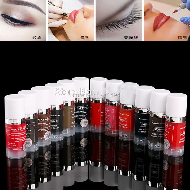 

1PC 10ml/bottle High Quality Vacuum Aseptic tattoo Pigment Permanent Makeup Eyebrow and Lip Tattoo Ink micropigment
