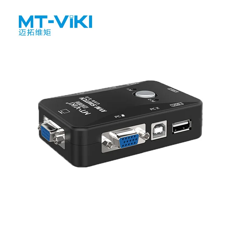 

MT-VIKI 2 Port VGA USB KVM Switch Key switch One set of mouse button displays share two sets of hosts MT-201UK-CH