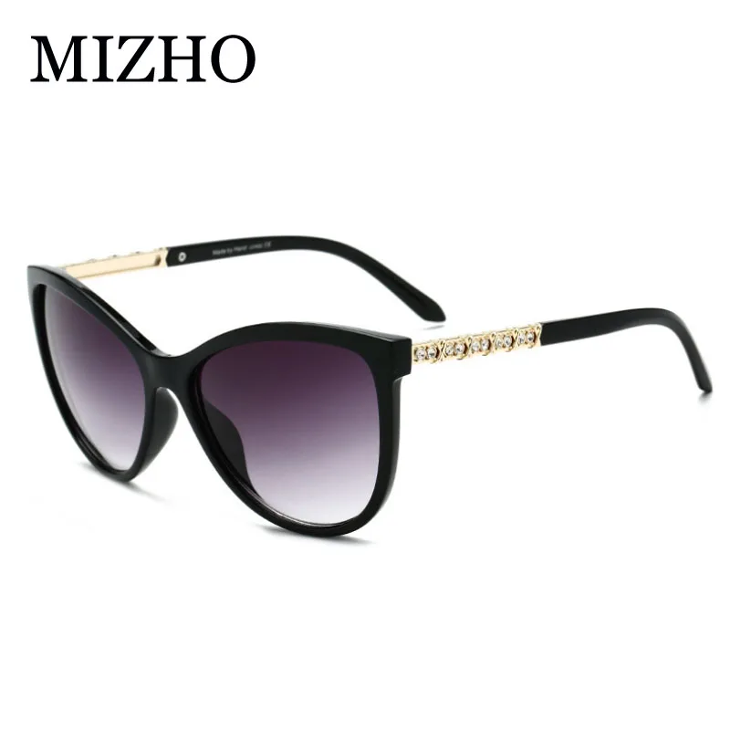 MIZHO Fashion Crystal Sunglasses Women Brand Designer Vintage Ladies 2019 Pink Small Frame Gradient Sunglass Cat Eye Retro