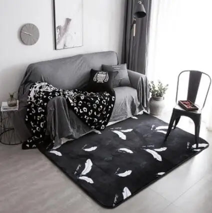 INS большой супер мягкий коврик фланелевый черный и белый молитвенный коврик 15 мм толстый мягкий для гостиной игровой коврик нескользящий ТАПИС одеяло - Цвет: D