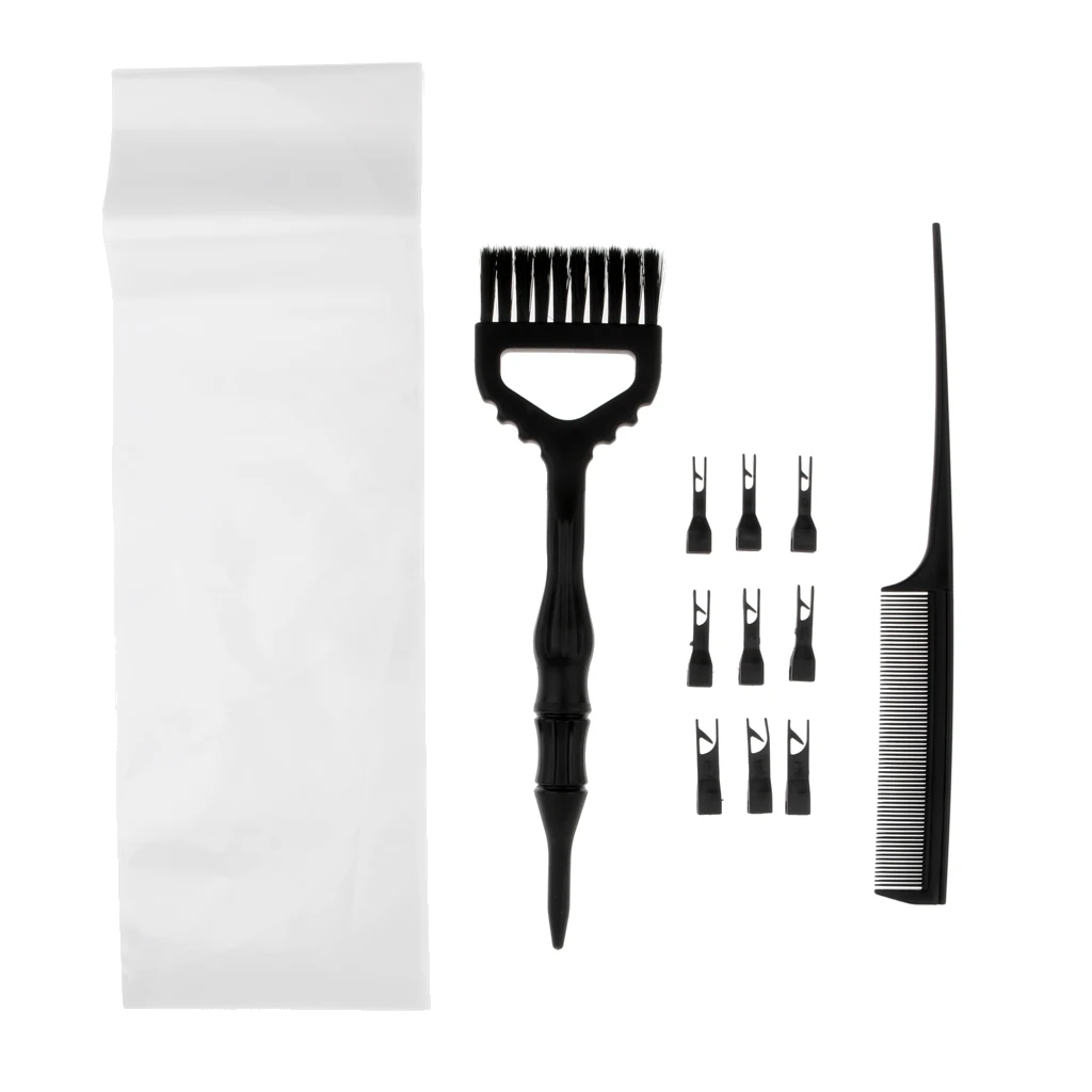3 In 1 Salon Hair Coloring Kit Weave Comb Highlight Brush Hair Perm Paper Set