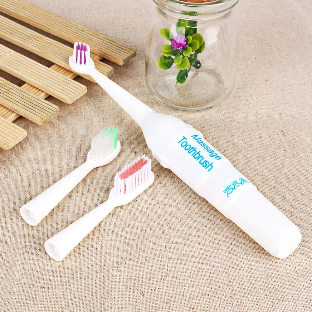 

1 Set Electric Toothbrush With 2 Brush Heads Battery Operated Oral Hygiene Battery Teeth Brush For Adult Children