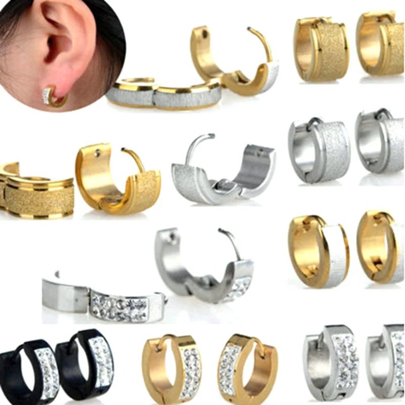 High Quality Titanium Steel Frosted Earrings Stainless Steel Non
