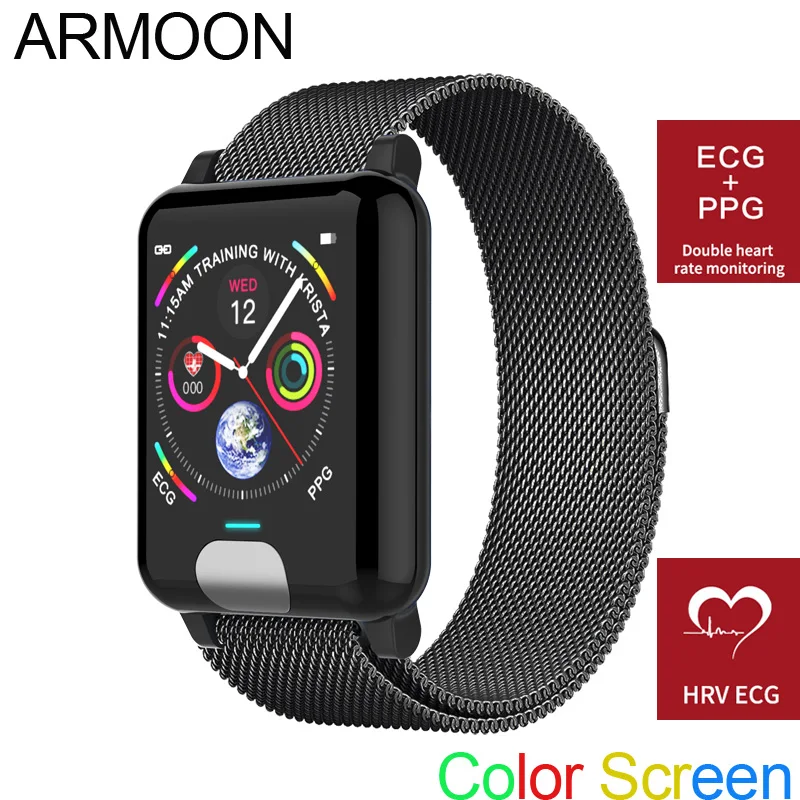 

Smart Watch E04 ECG PPG Heart Rate Smart Bracelet Sleep Monitor Fitness Tracker Blood Pressure Band Color Screen Multisport Band