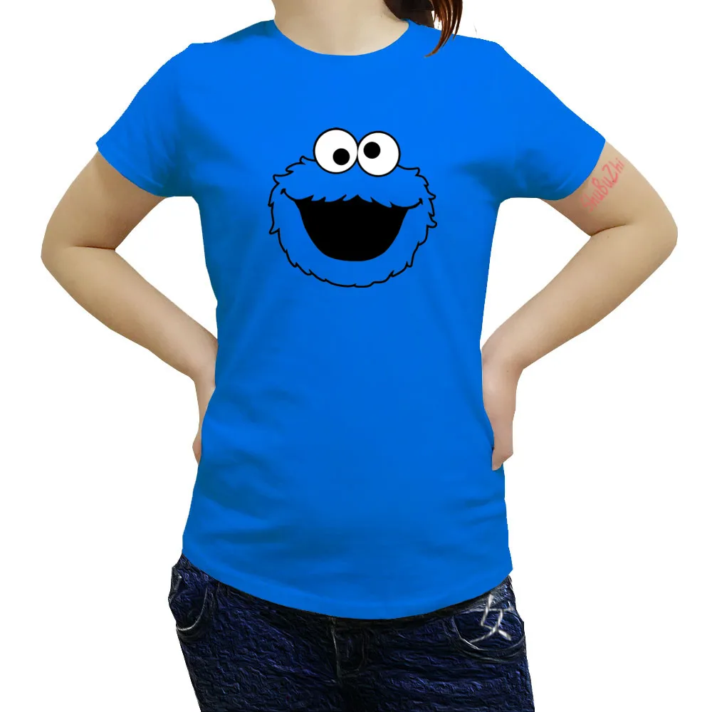 

Free Shipping new Cartoon Game Cookie Monster women anime pattern t-shirt female top tees shubuzhi cotton 100% casual tshirt