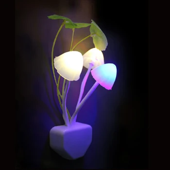

Colorful Novelty Mushroom Fungus Night Light EU & US Plug Light Sensor AC110V-220V 3 LED Mushroom Lamp Led Night Lights for Baby