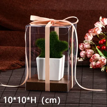 

Wholesale 10*10*H cm Rectangular Festival Candy&Cake Gift box 10PCSPVC box Small Toys display box and Christmas gift box
