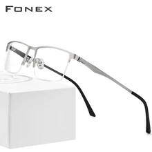 Сплав стекло es рамка для мужчин Сверхлегкий полуквадратный глаз Стекло es близорукость рецепт глаз Стекло для мужчин оптические рамки Безвинтовые очки