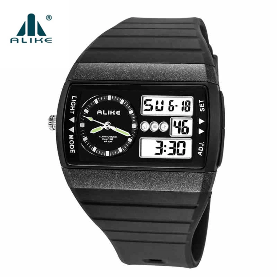 

ALIKE Led Sport Mens Wristwatches Top Brand Sports Watches Digital 50m Waterproof Relogio Masculino For Mens Quartz Clock Hours