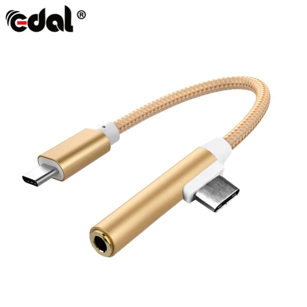 Аудиокабель для наушников EDAL с разъемами типа C и 3 5 мм USB Тип аудиокабель зарядки