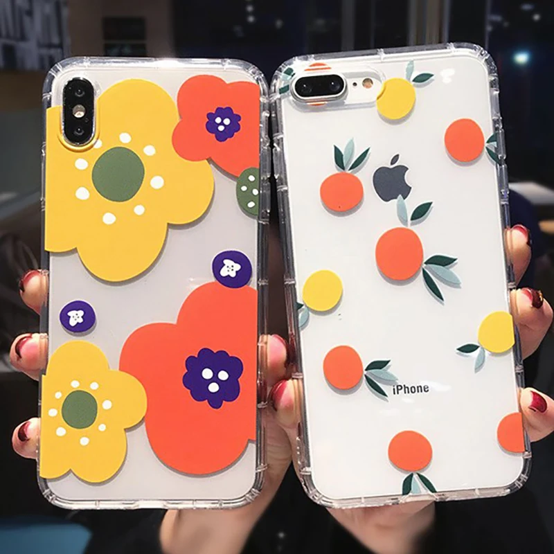 

Beautiful Flower Clear Phone Case For iPhone X XR XS Max 6 6S 7 8 Plus 7Plus Transparent Soft Silicone Floral Cover Case Coque