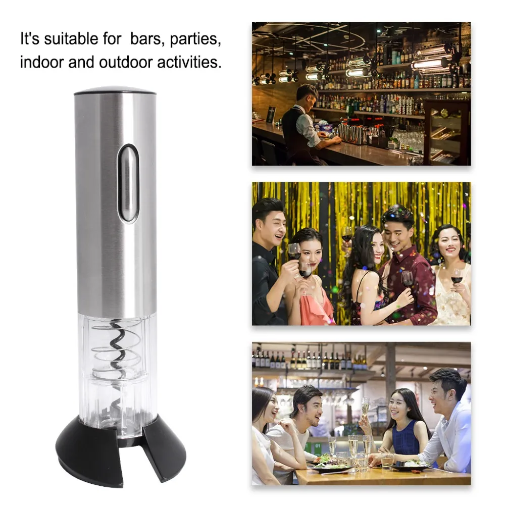 Stainless Steel Electric Bottle Opener USB Rechargeable Electric Bottle Opener Five-Piece Wine Accessories Gift Set with Foil Cutter Vacuum Stopper Wine Pourer (6)
