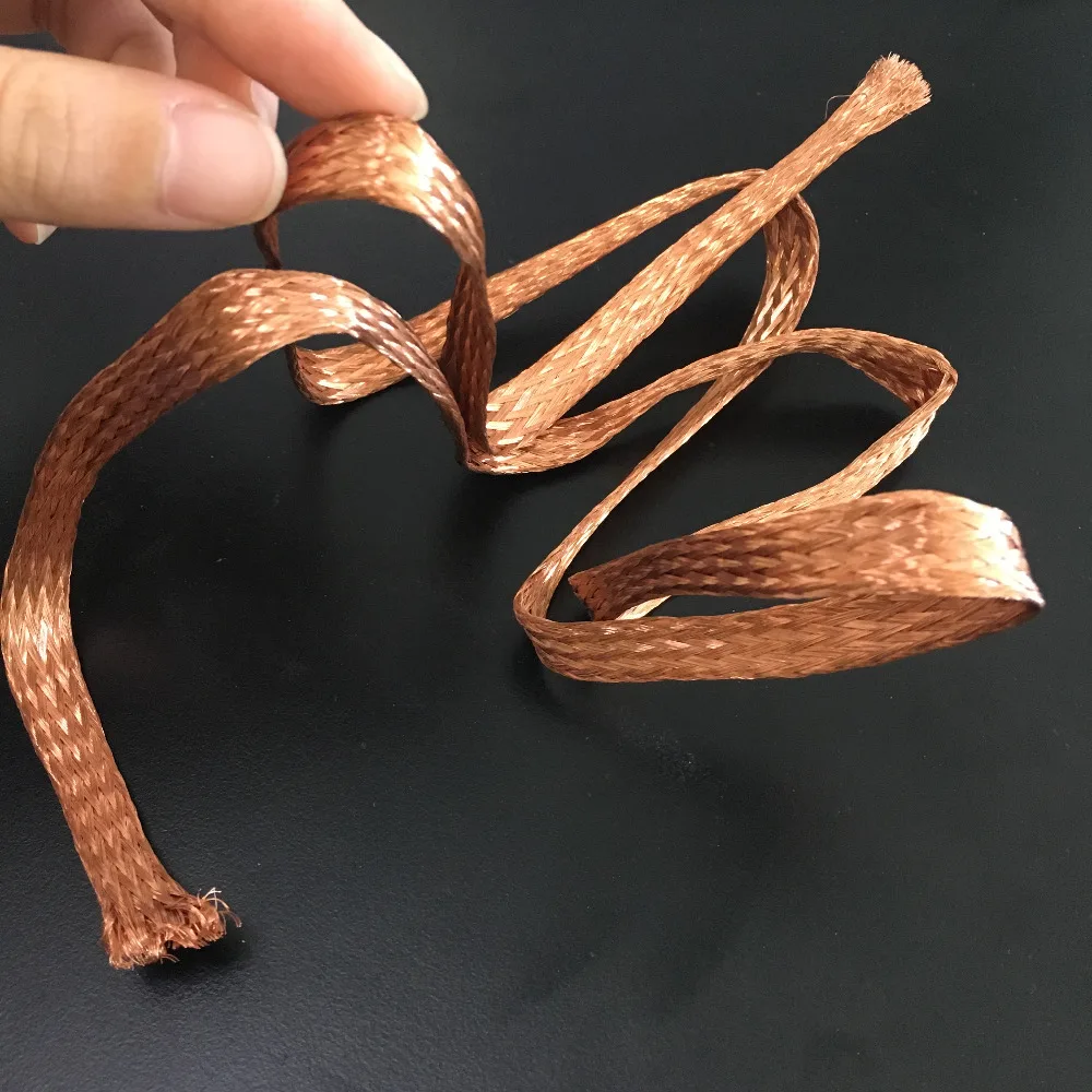 1PCS YT1537Y Copper Braided Strap 6mm2 Conductive Band Strip Length 1 Meter Wire High Quality On