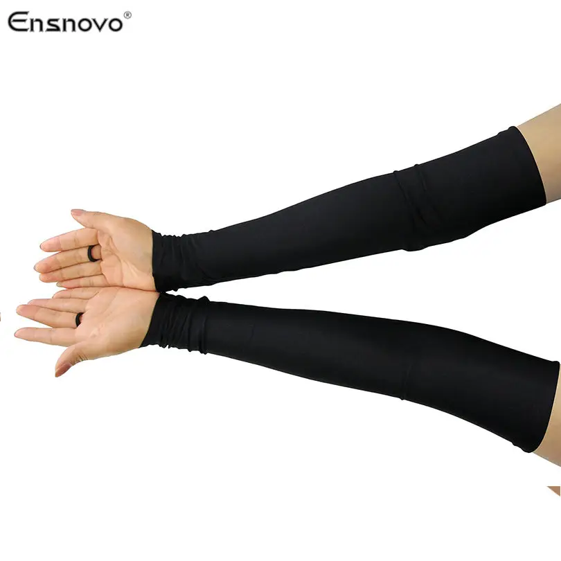 Ensnovo Women 18" Stretchy Spandex Fingerless Over Elbow Opera Long Gloves costume cosplay dance party gloves