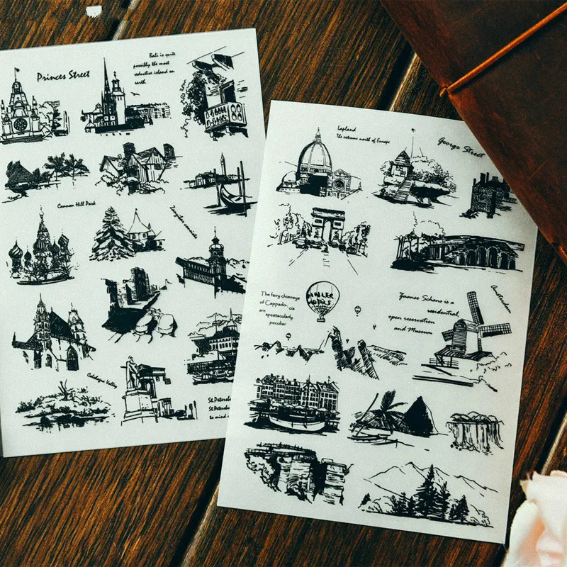 

Travel Rub On set for Scrapbooking DIY Projects/Photo Album/Card Making Crafts