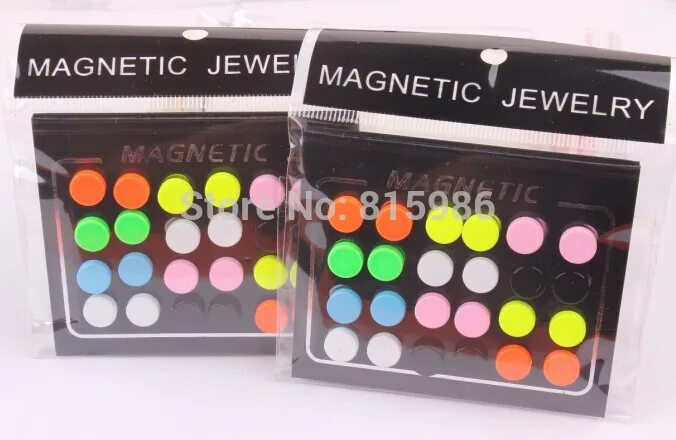 

New 2015 24Pcs 12 pair Women Men Magnetic Magnet Ear Stud Earrings Clip On No Ear Hole Gift