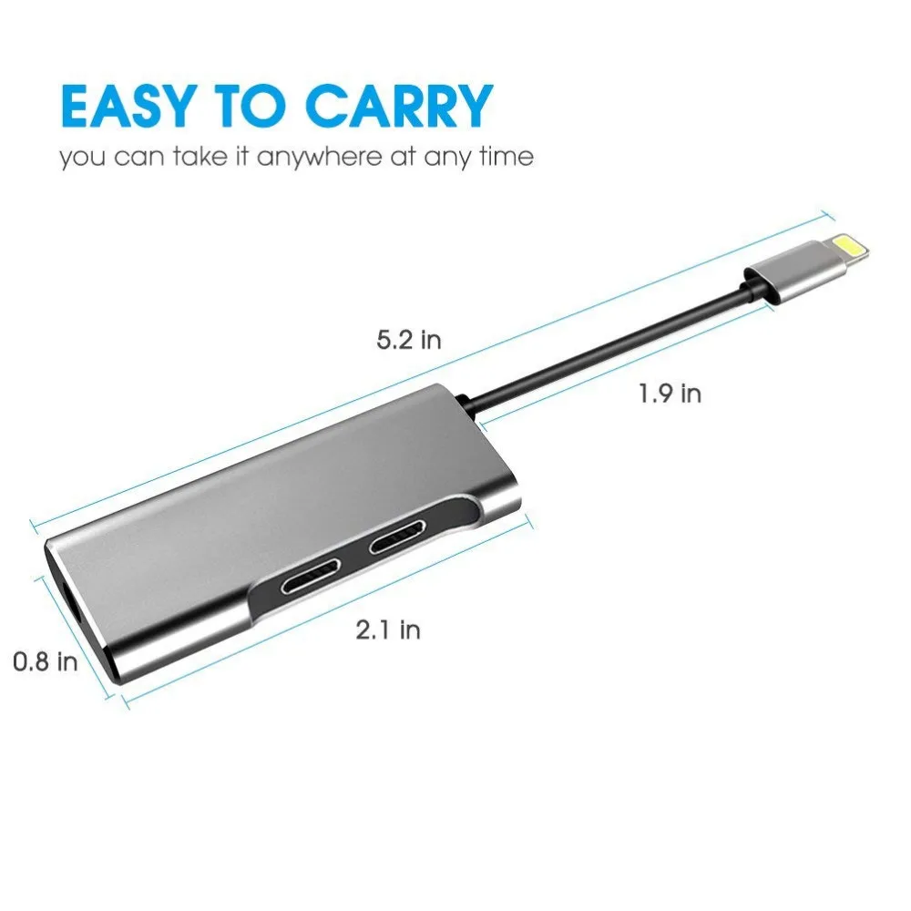 3 in 1 Dual for Lightning with 3 5 mm Headphone Jack Audio Adapter Splitter Support Audio Charge Music Control Phone Call