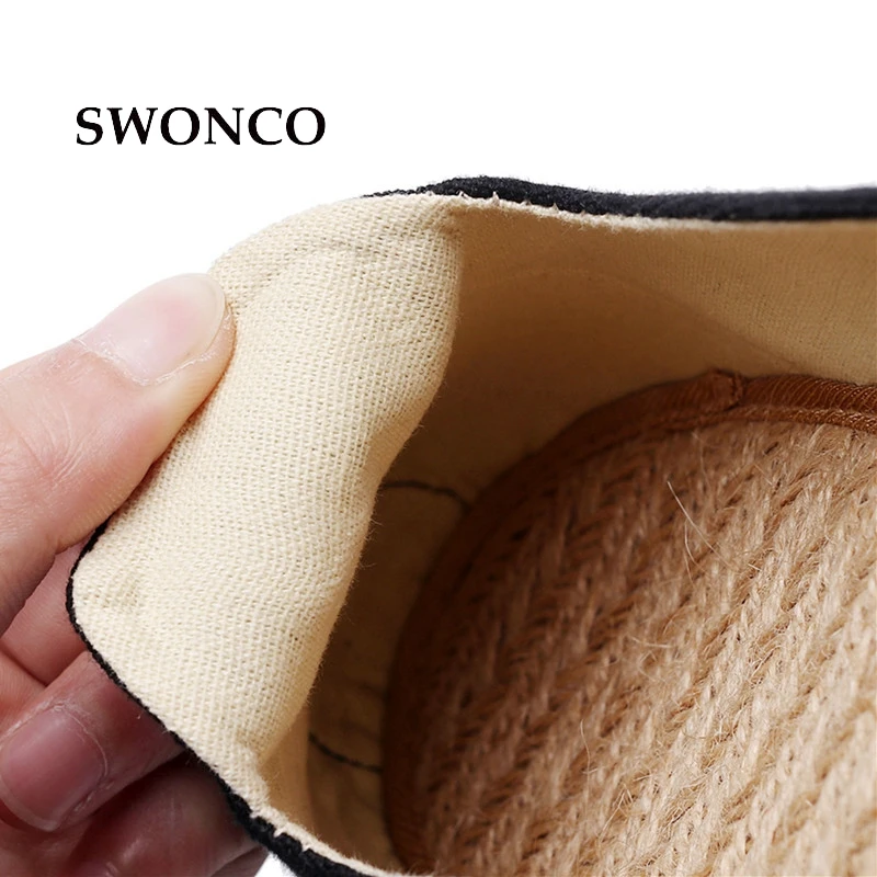 Женские летние шлепанцы SWONCO модная женская обувь из пеньковой соломы с цветами