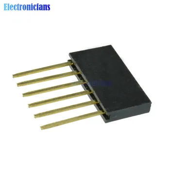 

10pcs 6 Pin Single Row Stackable Shield Female Header 2.54mm Pitch for Arduino