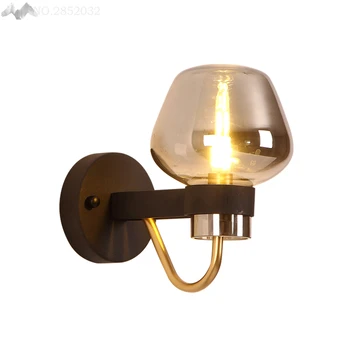 

Post-modern luxury glass wall lamp iron wall lights for living room bedroom study aisle lamp home lighting fixtures decoration
