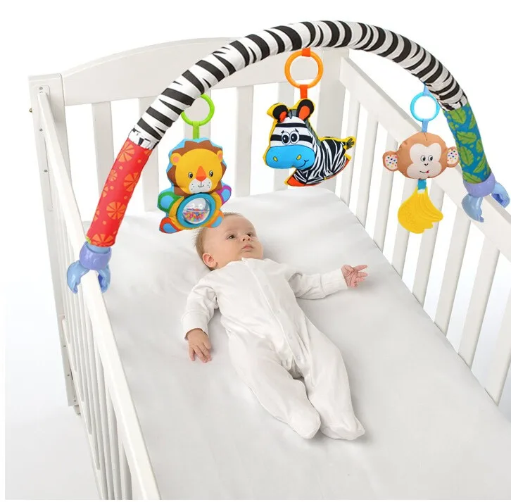 SOZZY Baby Hanging Toys Stroller Bed Crib For Tots Cots rattles seat plush Stroller Mobile Gifts animals Zebra Rattles 40% off