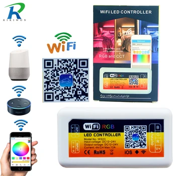 

Smart WIFI LED Dimmer RGB/RGBW Strip WIFI Smart Music LED Controller DC12-24V 288W By Alexa iOS/An for RGB 5050 3528 LED Strips