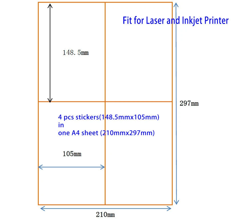 400 Pcs 105mm X 148.5mm A6 Stiker Untuk Laser Inkjet Printer Ebay Paypal  UPS USPS Pengiriman Label Sticker Terima Pelanggan Order