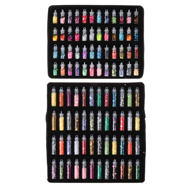 48 Bottles Flash Sequins Powder for Jewelry Crafts DIY Decoration Making Tools