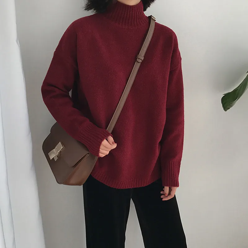 

10 colors 2018 autumn and winter breif rabbit fur solid color turtleneck sweaters and pullovers womens (A9217)