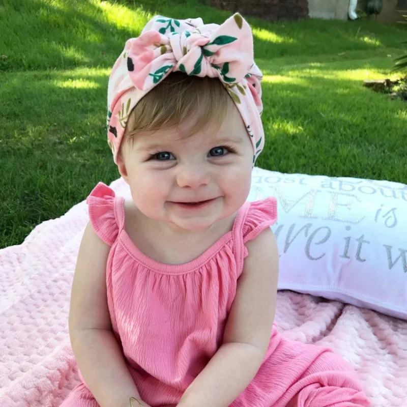 

Newborn Baby Cotton Soft Floral Pattern Knit Beanies Girls Sleep Caps Baby Hat KidsTurban Elastic Cap