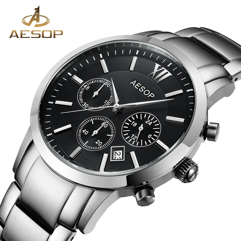 

AESOP Man Watch Sapphire Watch Men Sport Men's Quartz Wristwatch Stainless Steel Male Clock Men Wrist Watch Relogio Masculino