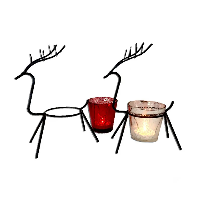 Hot Reindeer Tealight Candle Holders iron Creative Gifts Decoration Candlestick New Year Decorations for home decor New #3d25 (11)