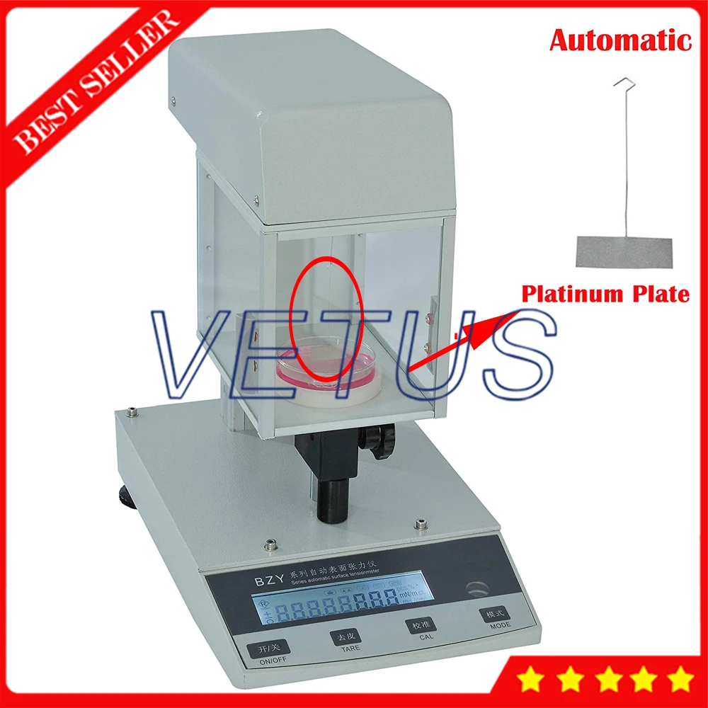 110В или 220В Lab Автоматическая поверхность Interfacial Tensiometer измеритель натяжения жидкости Платиновые пластины метод с 0 до 400mN/m Диапазон