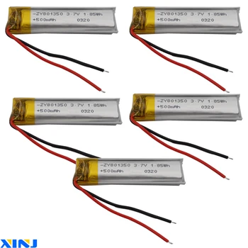 

XINJ 5pcs 3.7V 500 mAh 801350 Li Lithium Polymer Battery Li ion cell For GPS Sat Nav MP4 Music player Audio watches Car camera