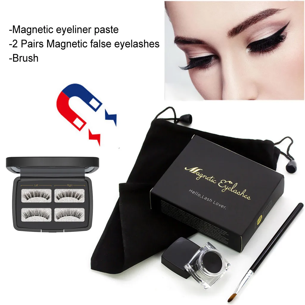 

Newest Magnetic Eyeliner Paste & Magnetic False Eyelas Waterproof Sweat-proof Fast Drying Lasting Cosmetic Make Up Set