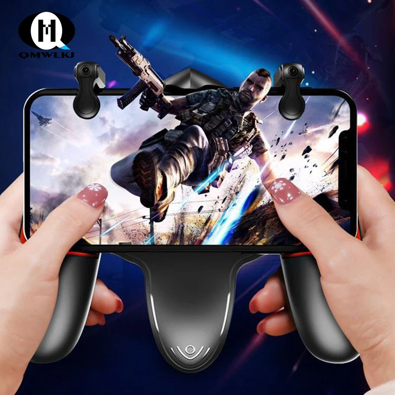 

For PUBG Mobile Game Gamepad Continuous Click Handle Game Controller with Cooling Fan Mobile Phone Gaming Console Joystick