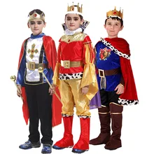 Детский карнавальный костюм принцессы на Хэллоуин; костюмы короля; Рождественская фантазия для мальчиков; Европейская королевская одежда