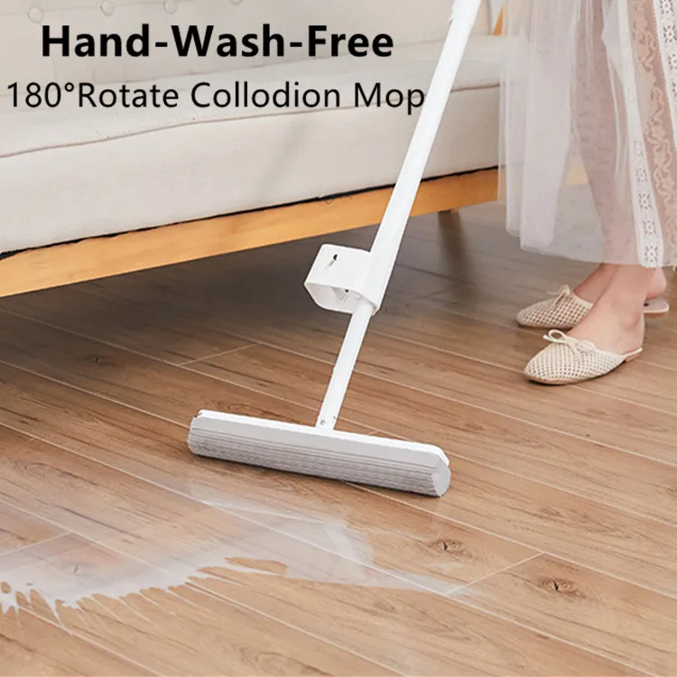 

Xiaomi Ecological Chain Brand Hand-Wash-Free 180° Rotate Collodion Mop Stand Placing Easy Water Squeeze PK Blue Fish Deerma Mop