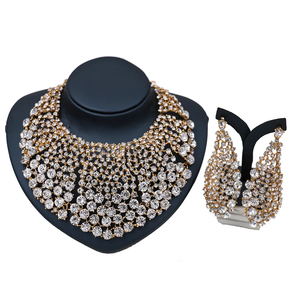 

2017 Hot Sale Free Shipping African Fashion Jewelry Sets Nigerian Women Wedding Necklace and Earrings Set