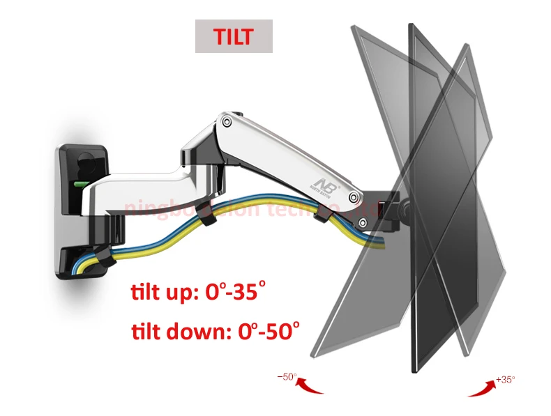Suporte de Montagem Monitor de Suporte de Parede Mola a Gás de Alumínio nb F150 2 7 kg 75x75 100x100 360 Graus tv Braço Dual Lcd 17 27 Suporte - Image 5